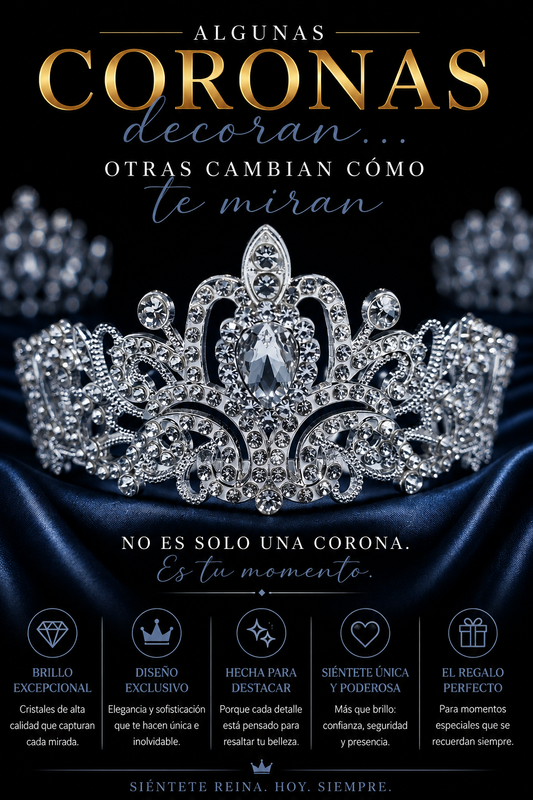 Corona Plateada Cristal Imperial