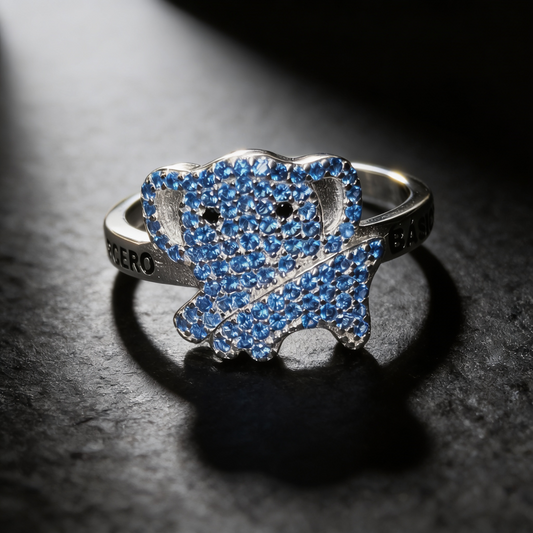Anillo figura 'Tercero' con piedras BS03