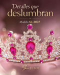 Corona piedras lágrima fucsia - 0037