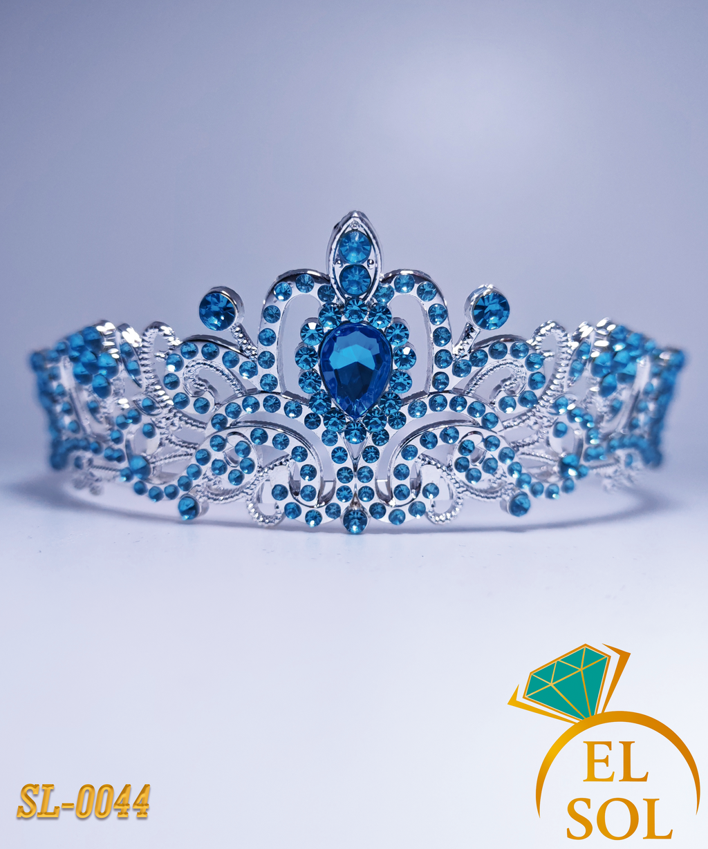 Corona Plateada Zafiro Celestial