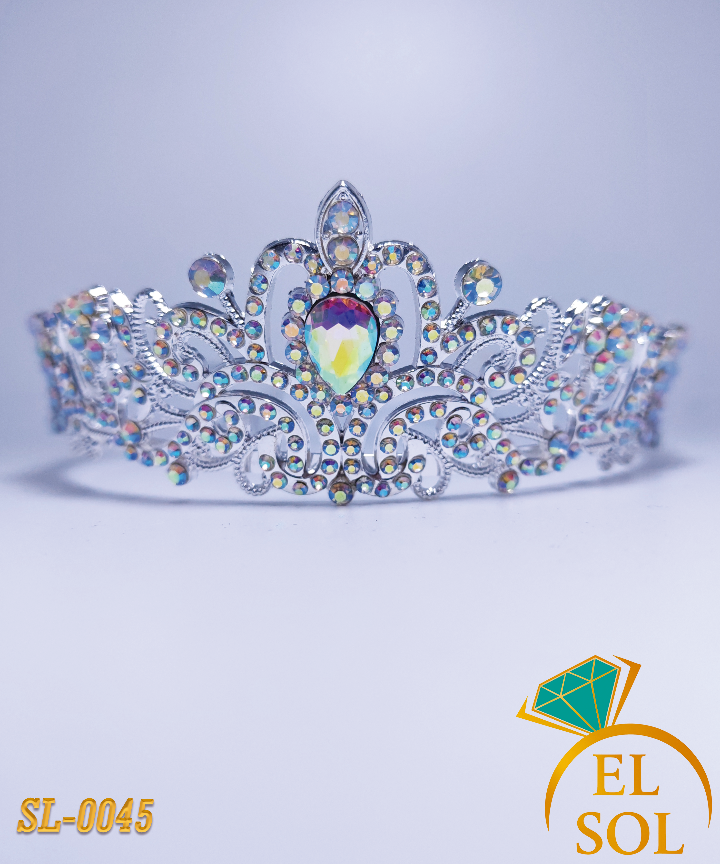 Corona Plateada Cristal Aurora