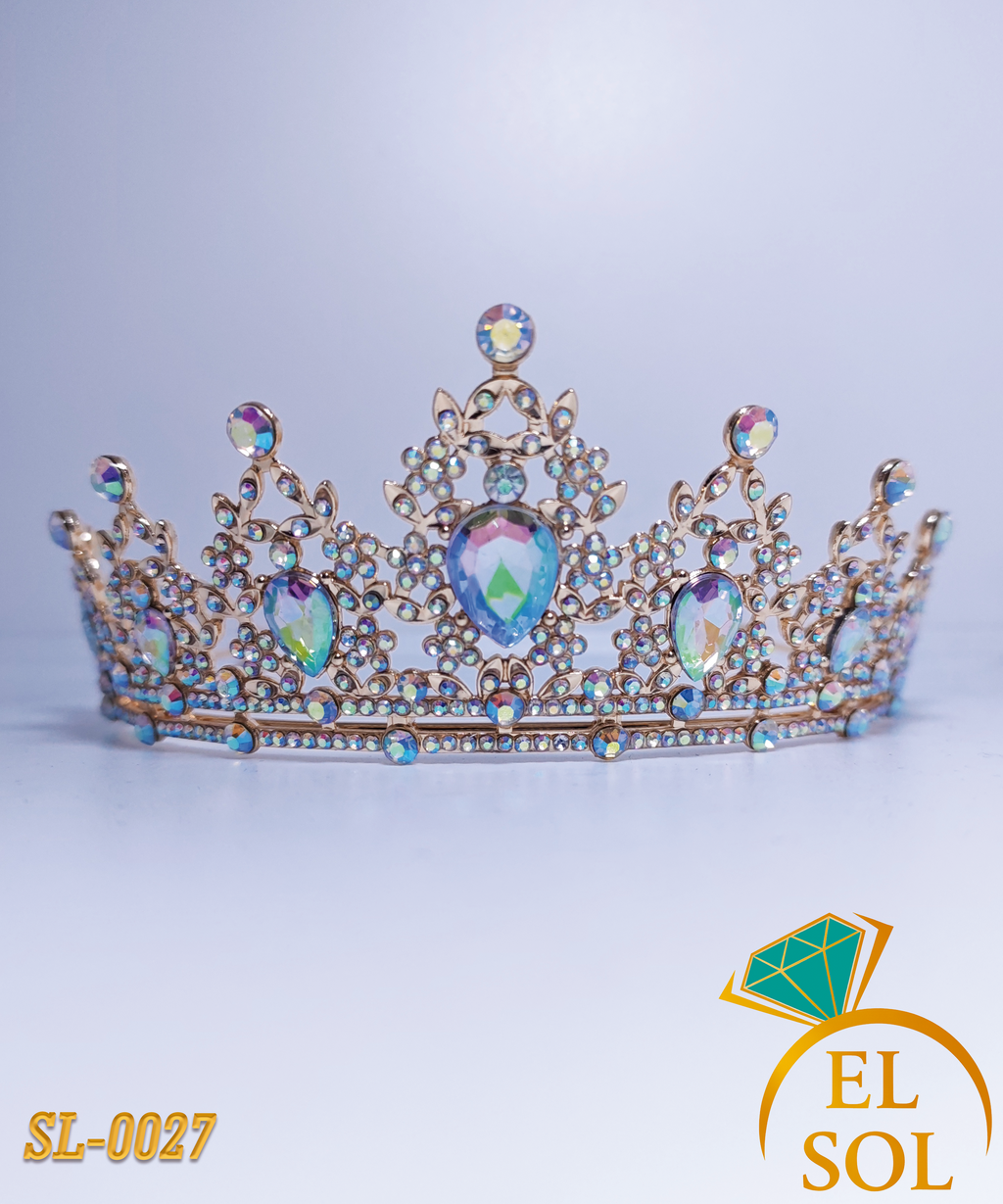 Corona piedras lágrima tornasol