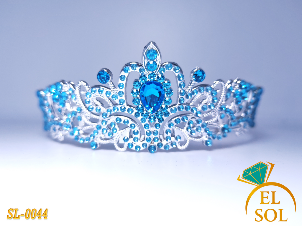 Corona Plateada Zafiro Celestial