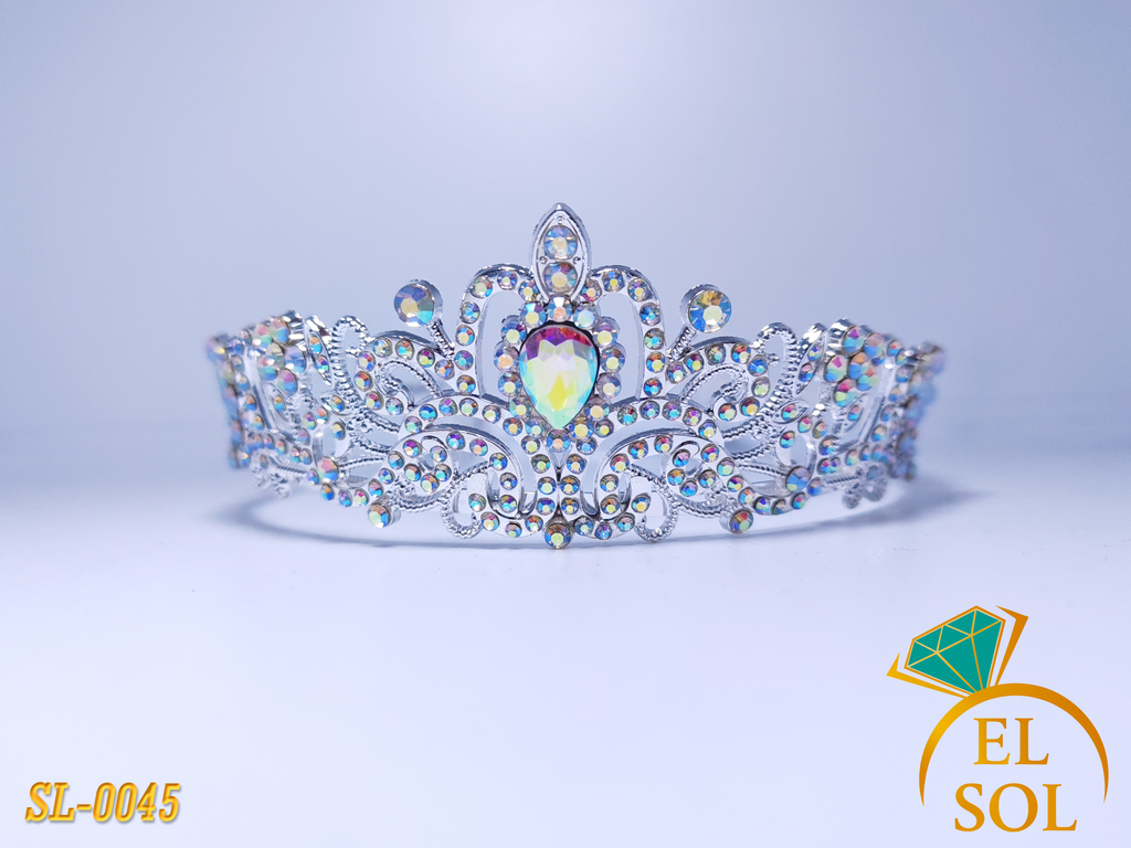 Corona Plateada Cristal Aurora