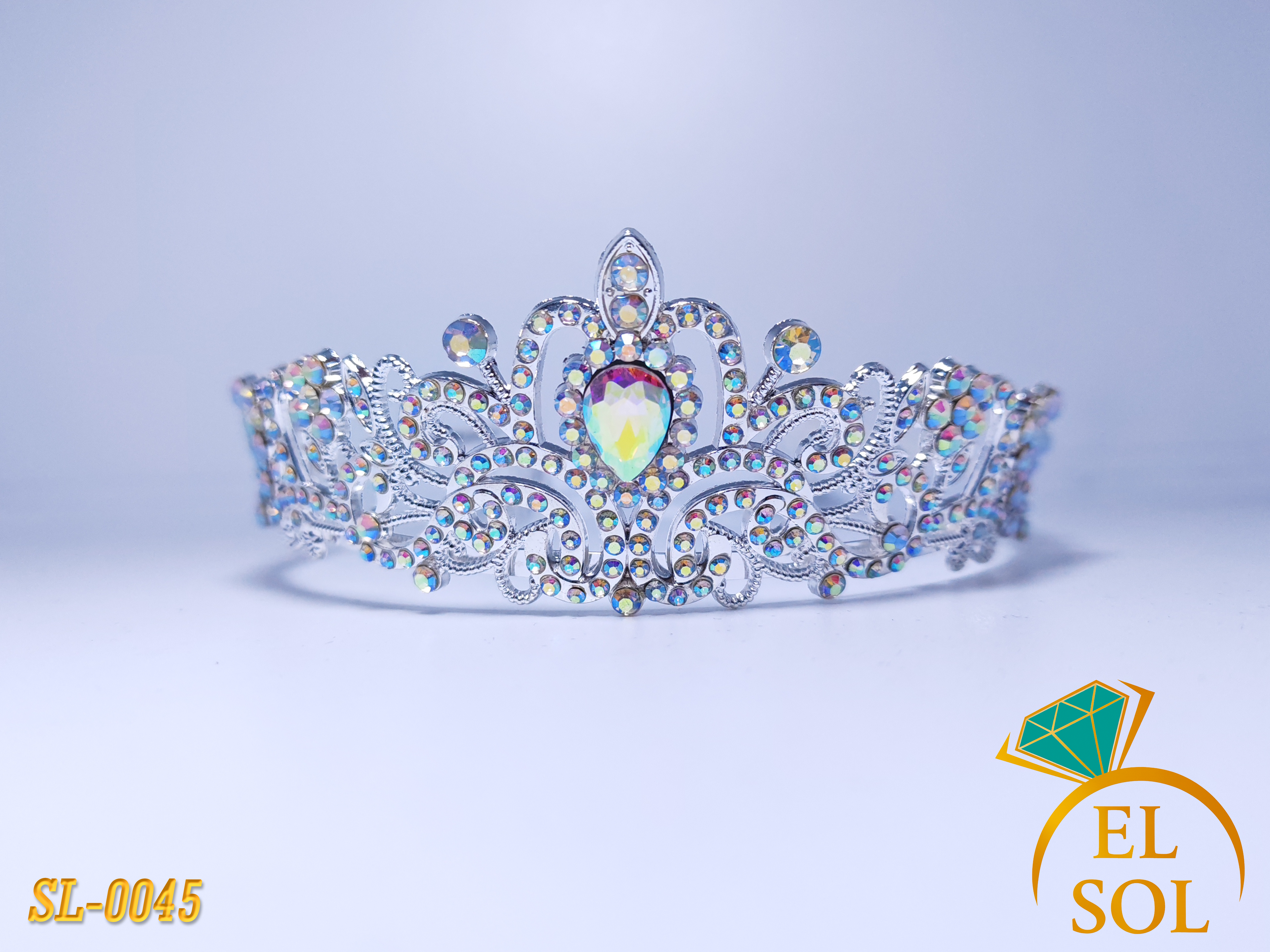Corona Plateada Cristal Aurora