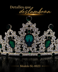 Corona piedras lágrima verde esmeralda