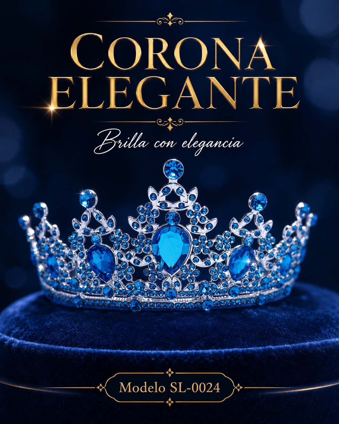 Corona piedras lágrima azul cielo