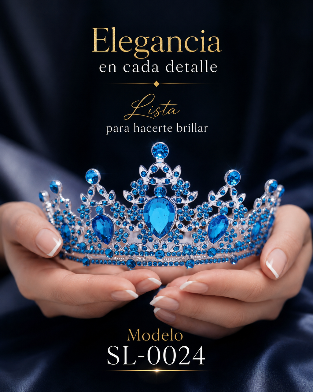 Corona piedras lágrima azul cielo