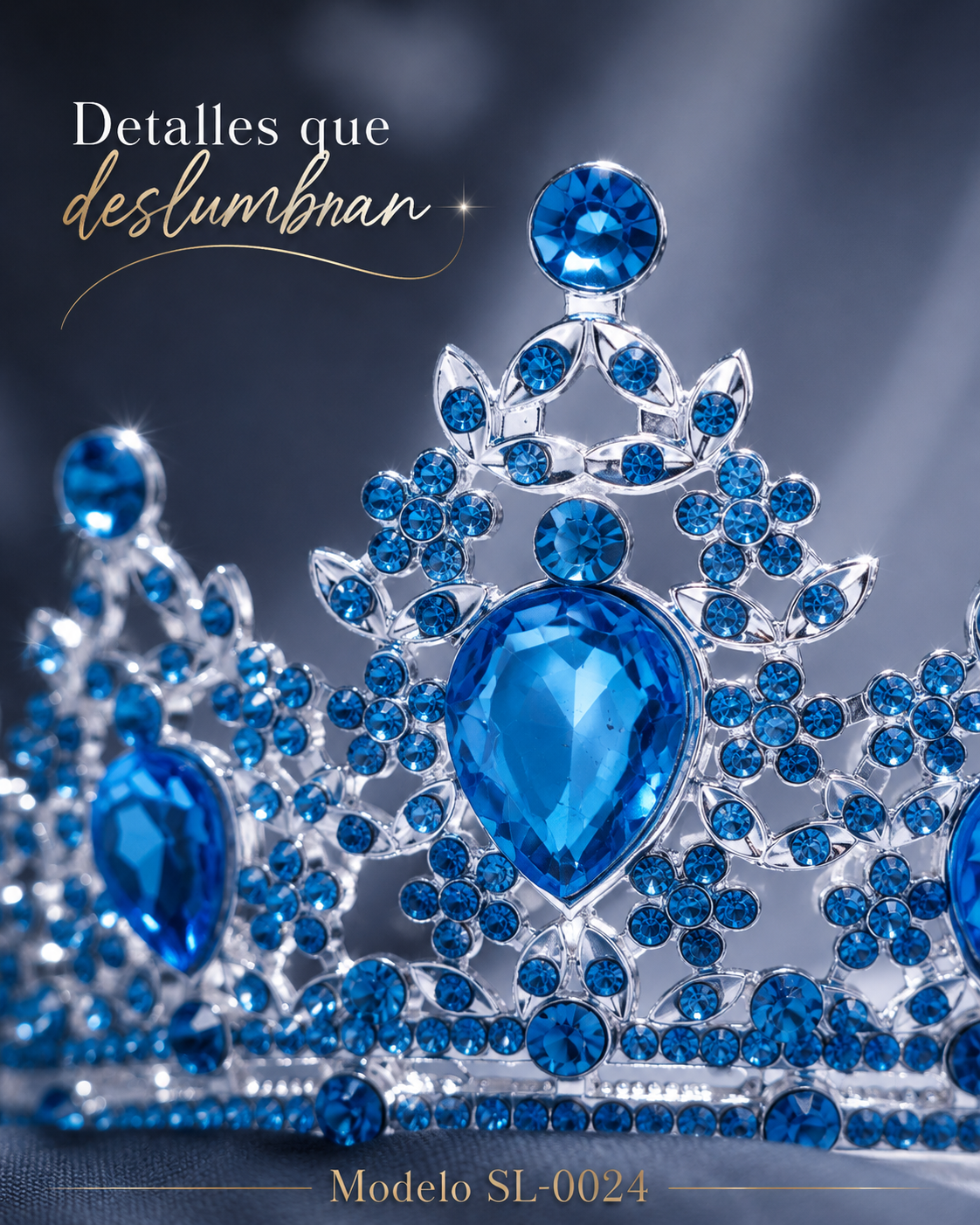 Corona piedras lágrima azul cielo
