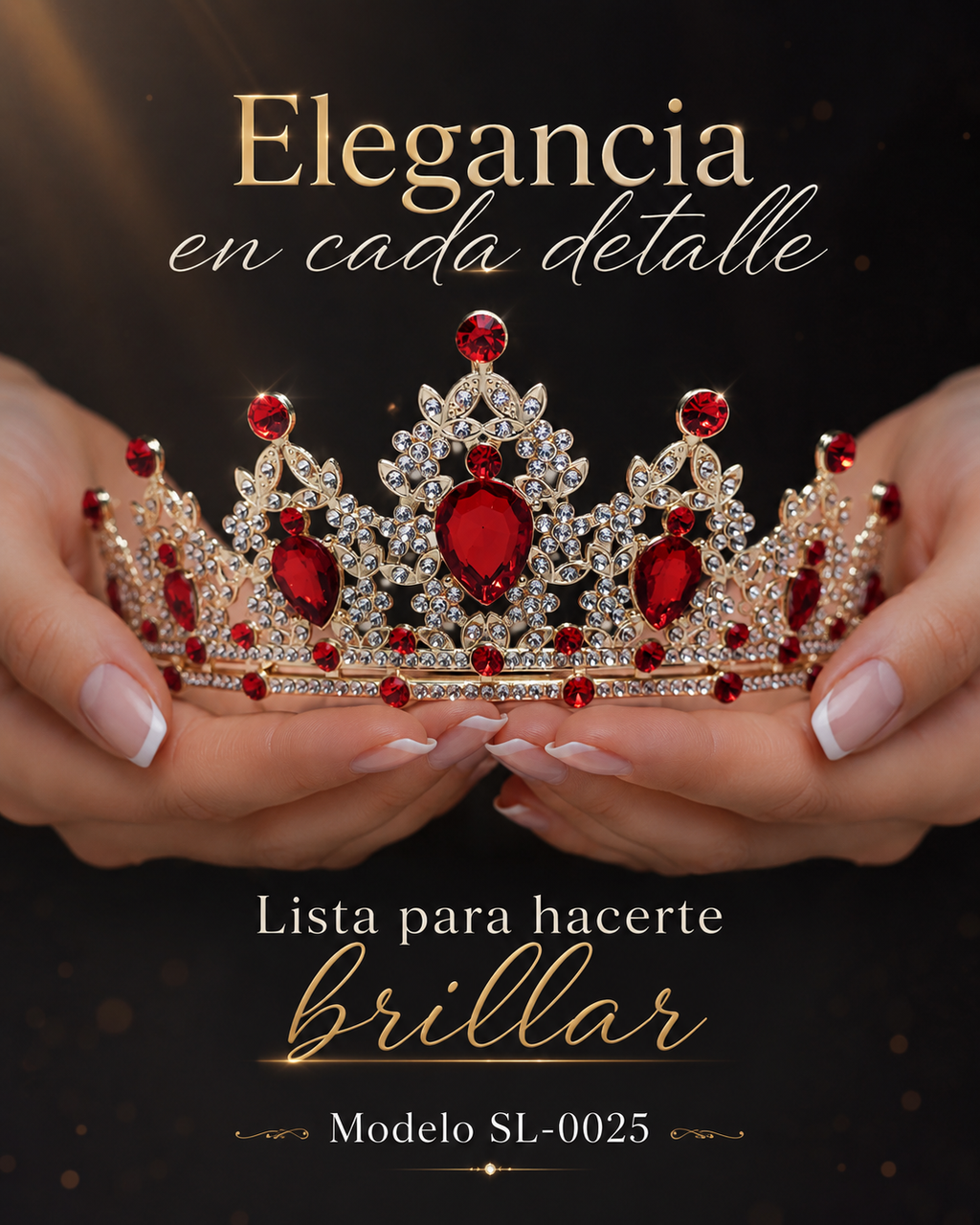 Corona piedras lágrima roja - 0025