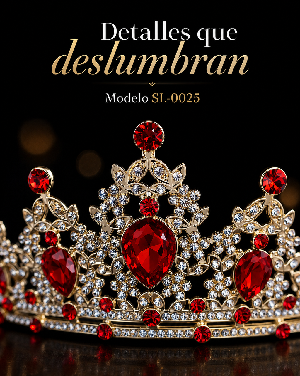Corona piedras lágrima roja - 0025