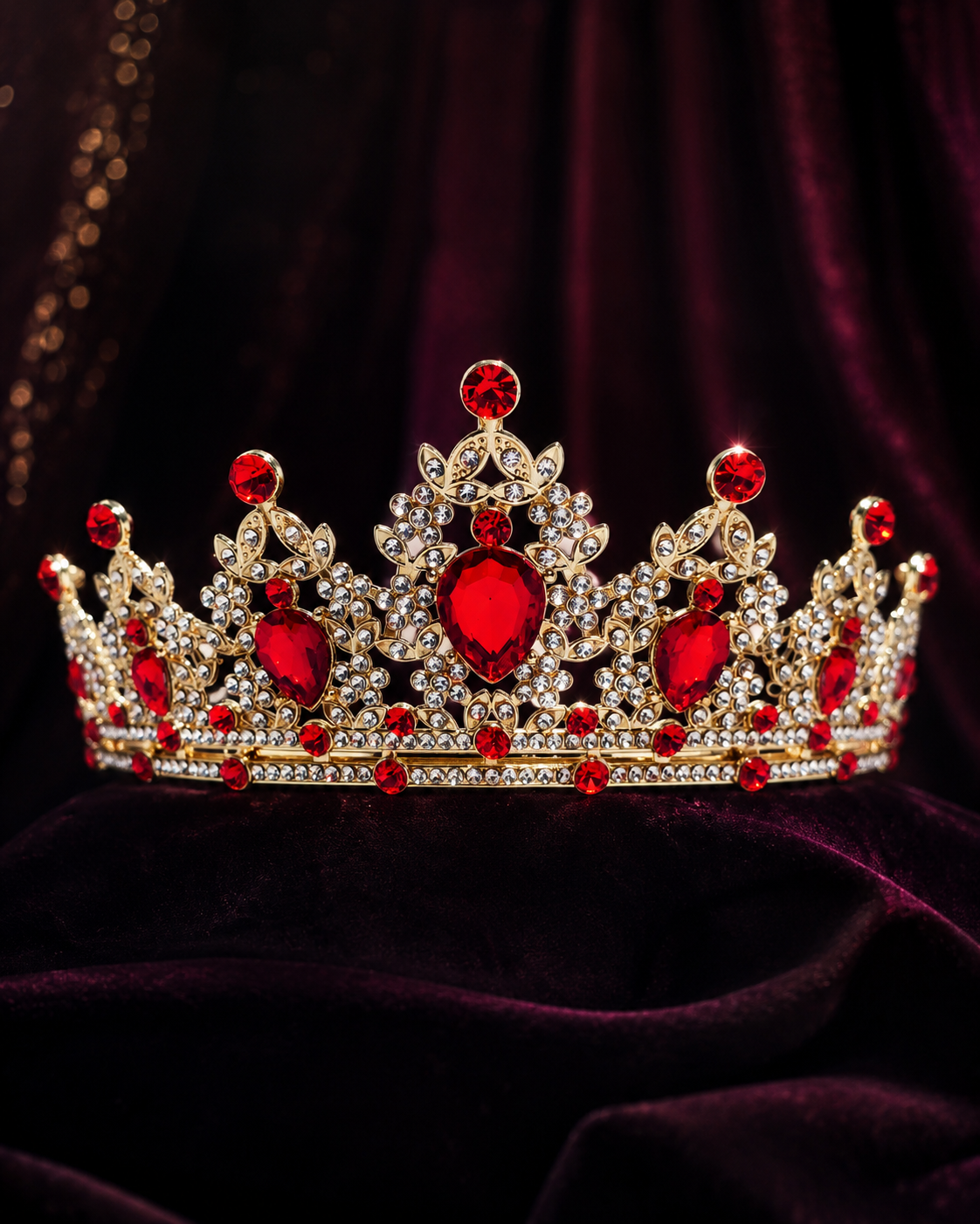 Corona piedras lágrima roja - 0025