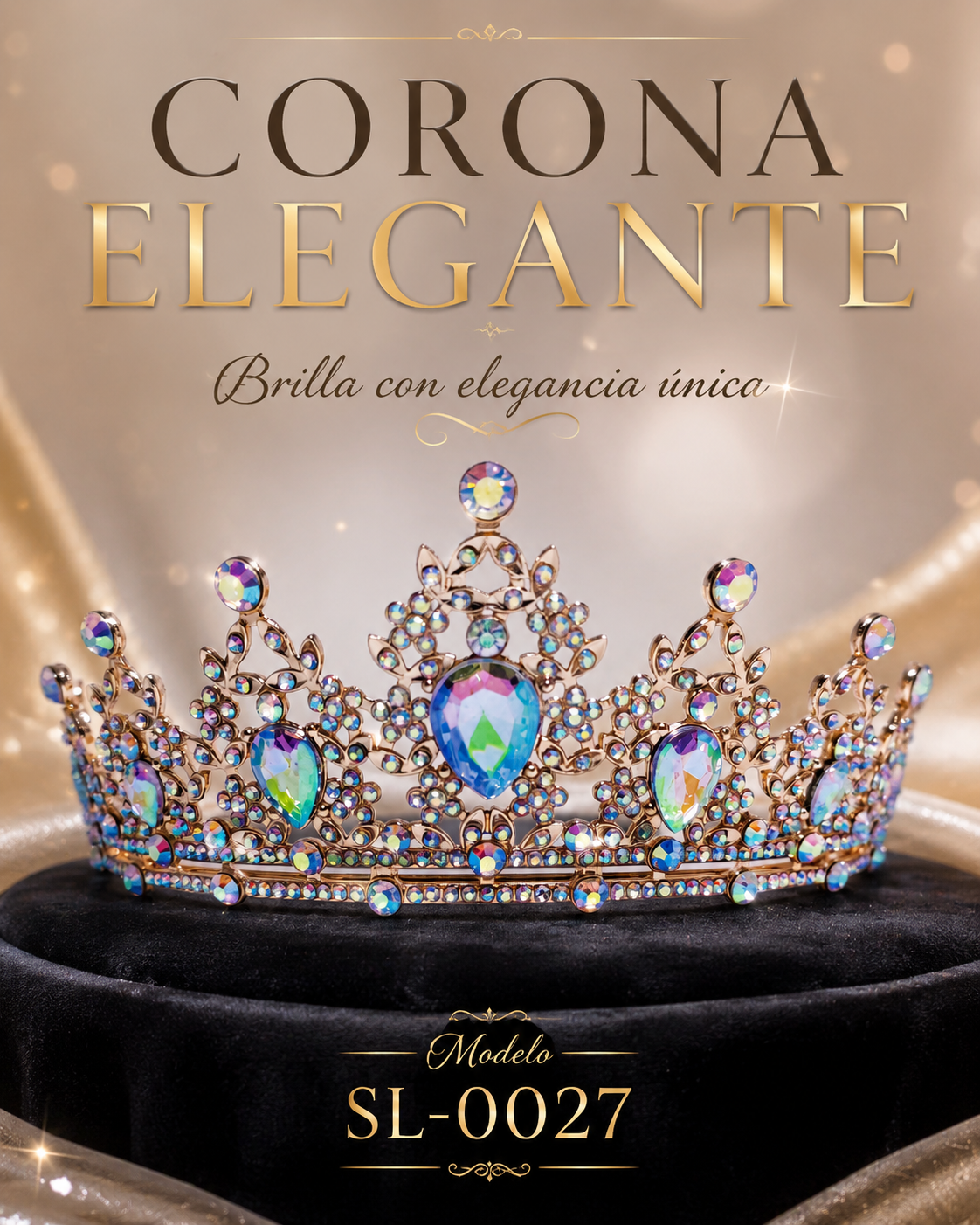 Corona piedras lágrima tornasol  - 0027