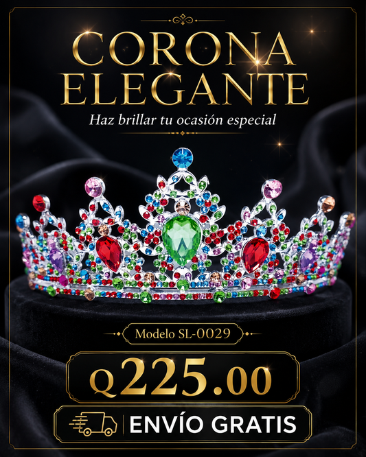 Corona piedras lágrima multicolor 0029