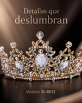 Corona piedras lágrima cristal transparente - 0032