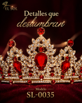 Corona piedras lágrima roja - 0035