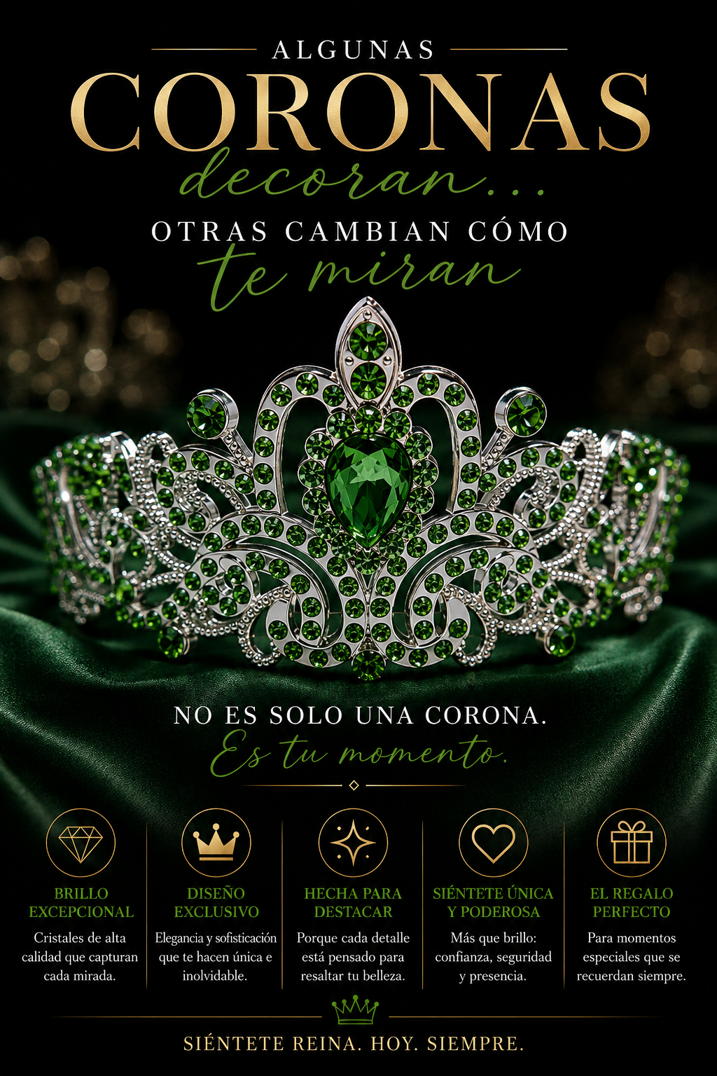 Corona Dorada Esmeralda Real
