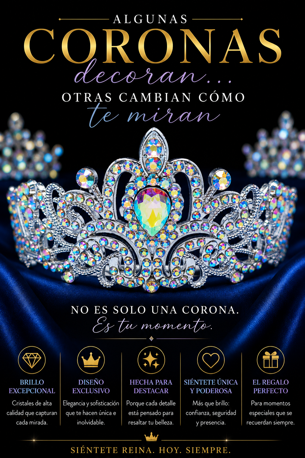 Corona Plateada Cristal Aurora