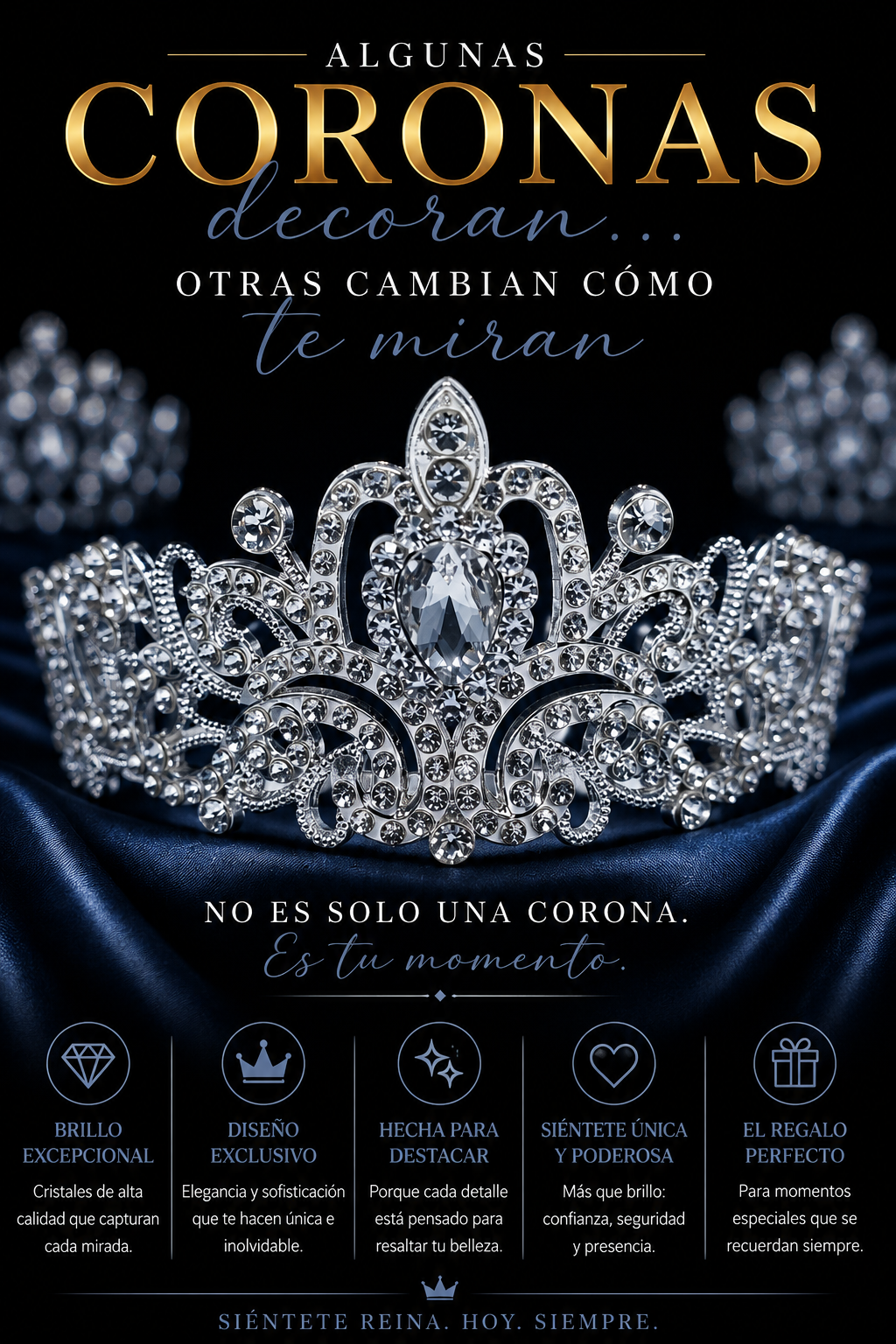 Corona Plateada Cristal Imperial
