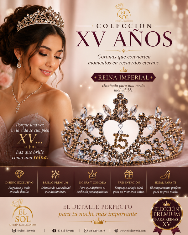 Corona Corazón Dorado Ámbar