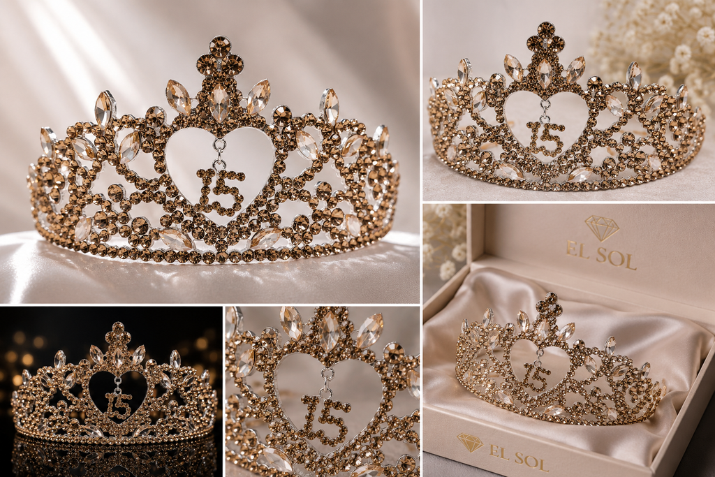 Corona Corazón Dorado Ámbar