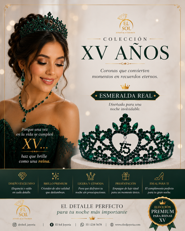 Corona Corazón Esmeralda - EMERALD ROYALE XV
