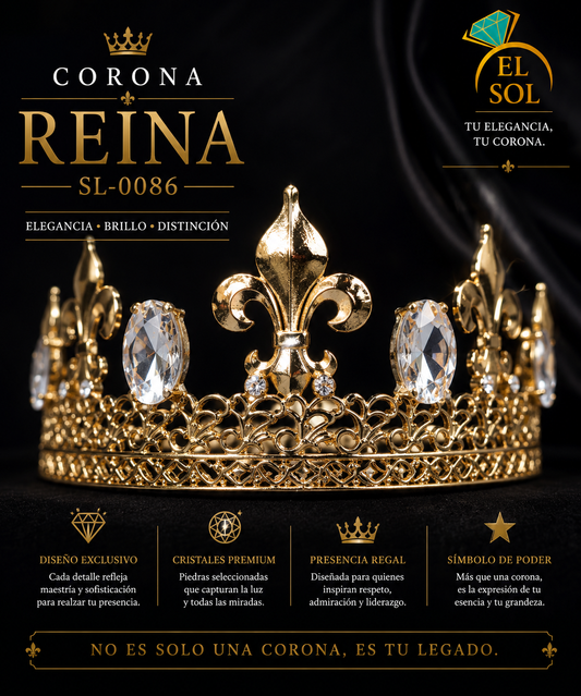 Corona Real Dorada con Cristales