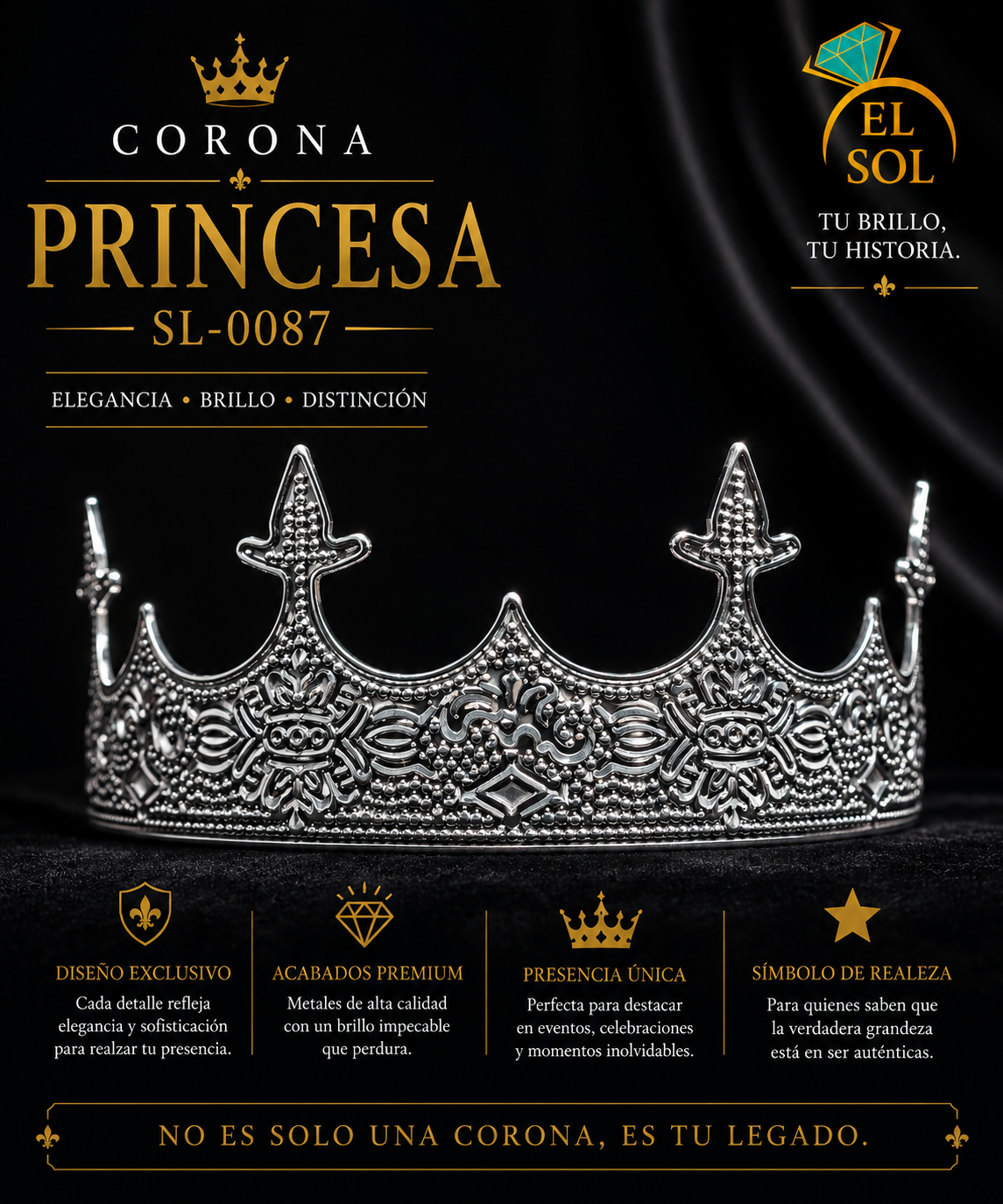 Corona Real Forjada Plateada