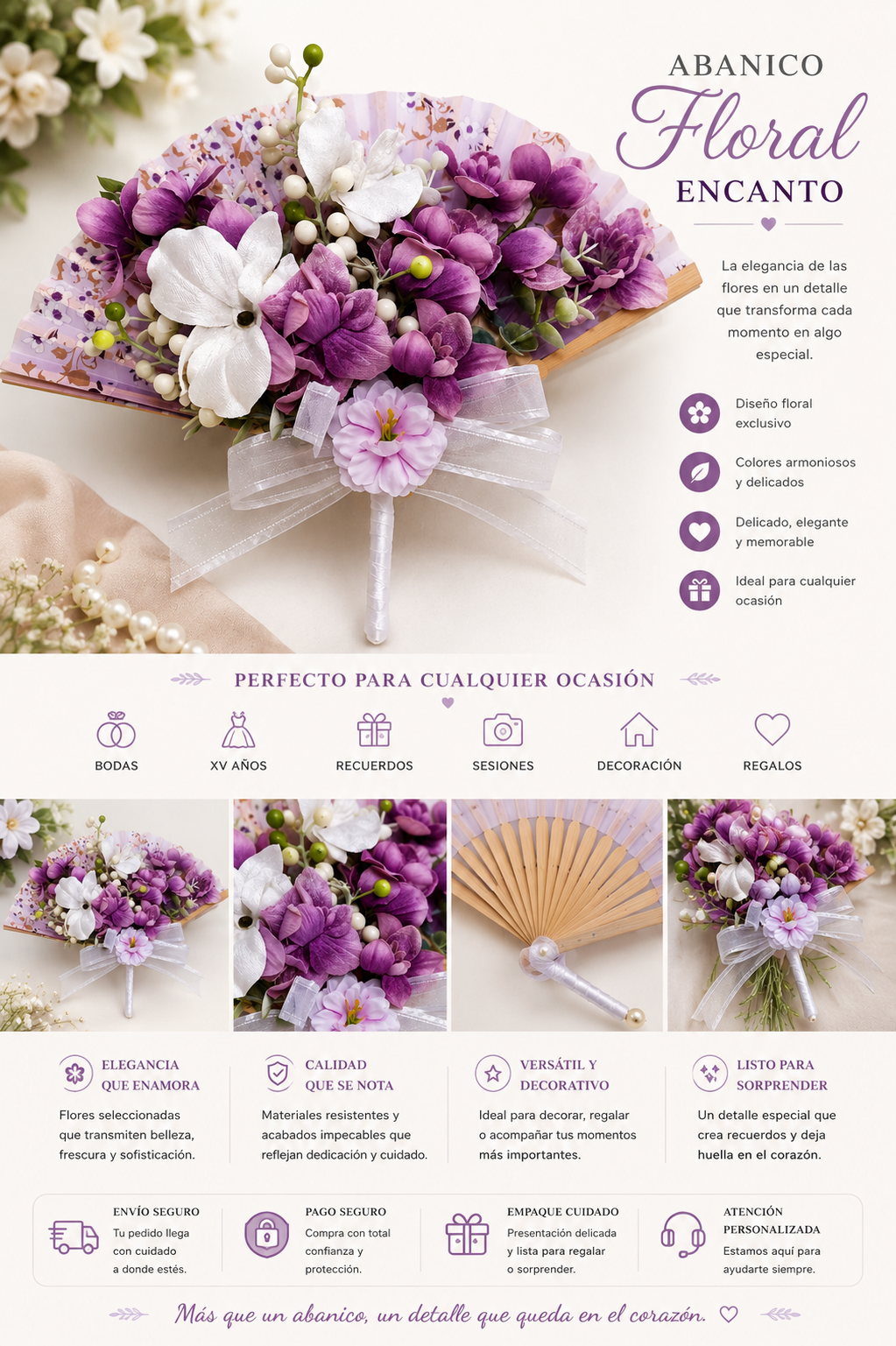 Abanico Floral Orquídea Violeta