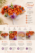 Abanico Floral Orquídea Fuego