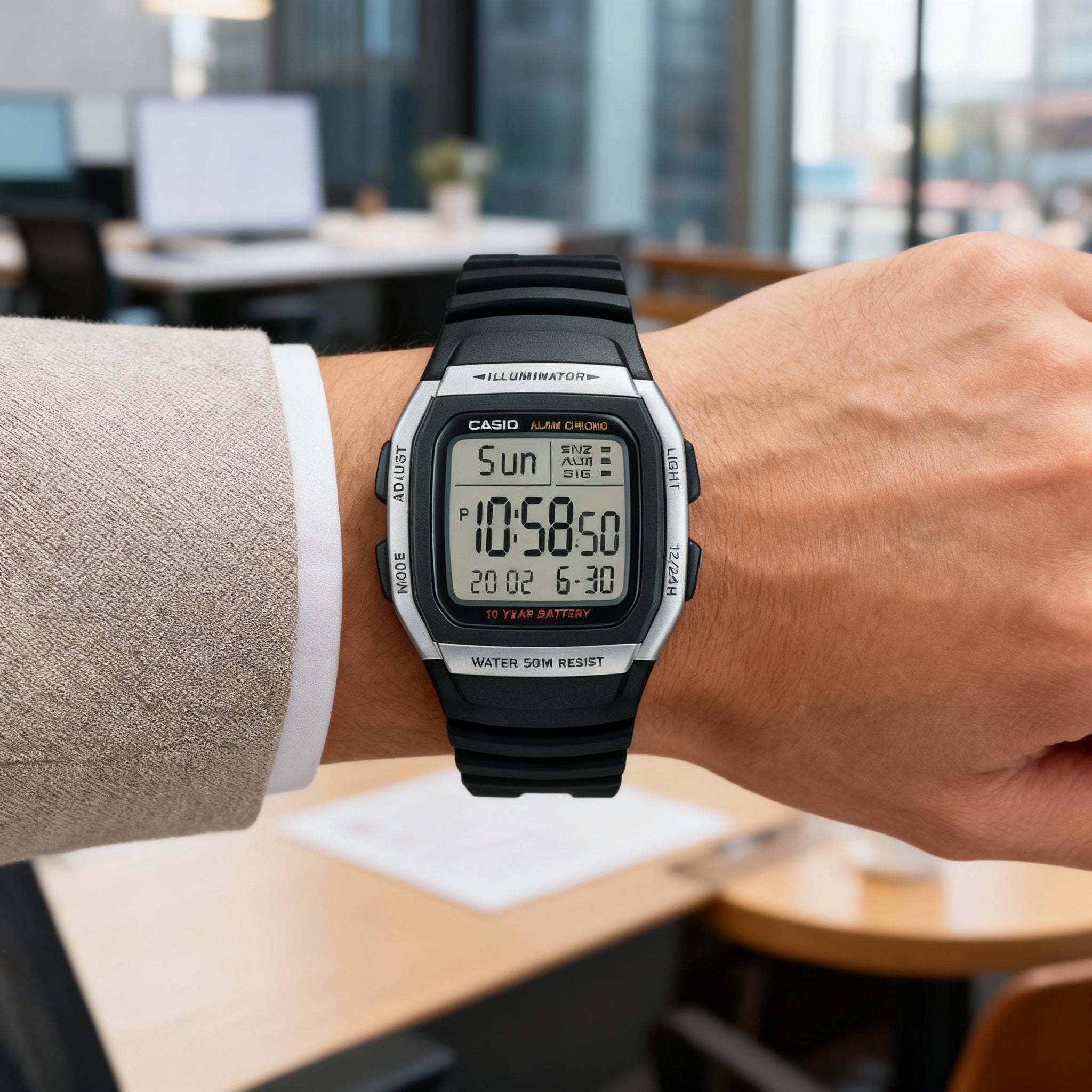 Reloj Casio W-96H-1AV Digital Negro Illuminator – Caballero