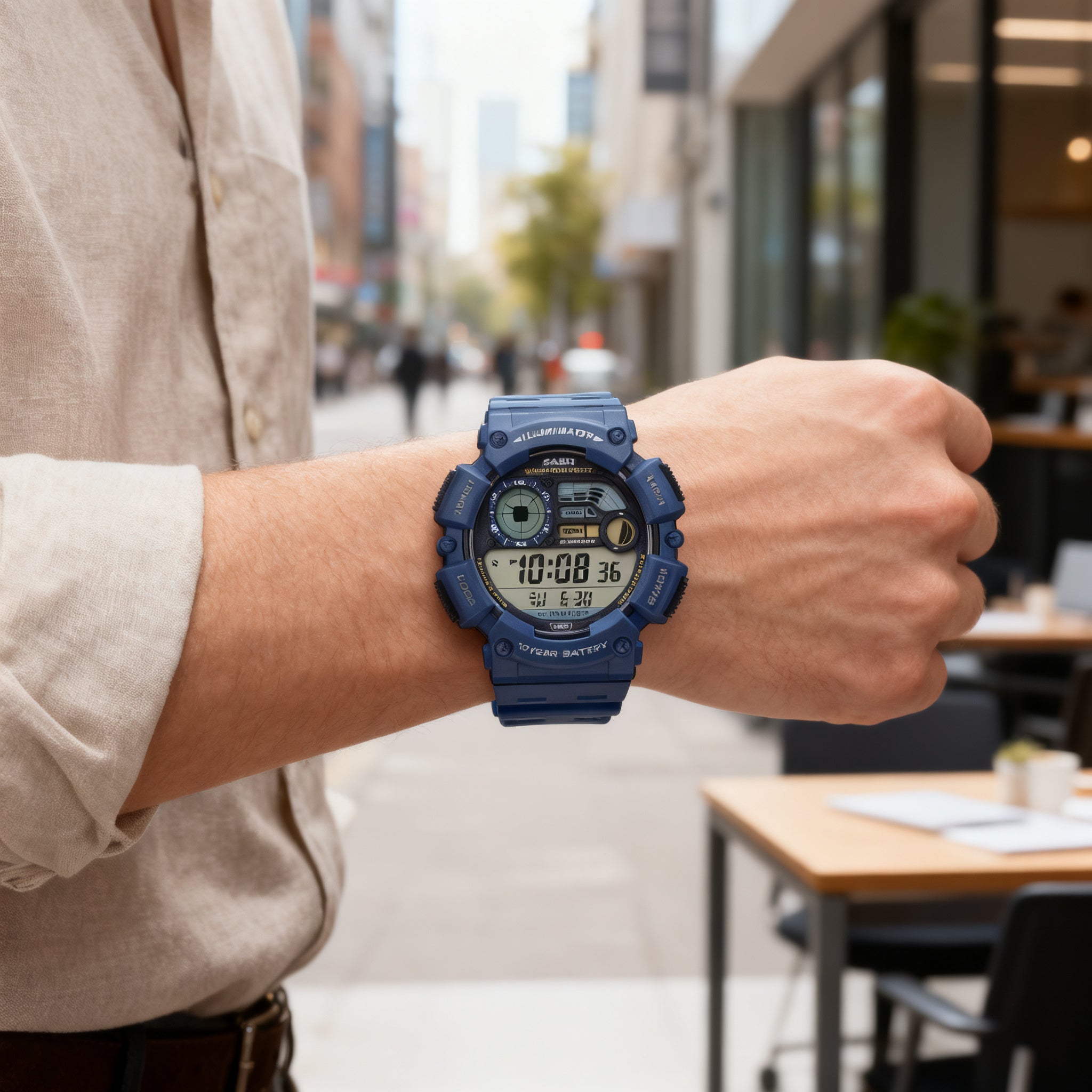 Reloj Casio WS-1500H-2AV Fishing Gear Digital Azul 100M