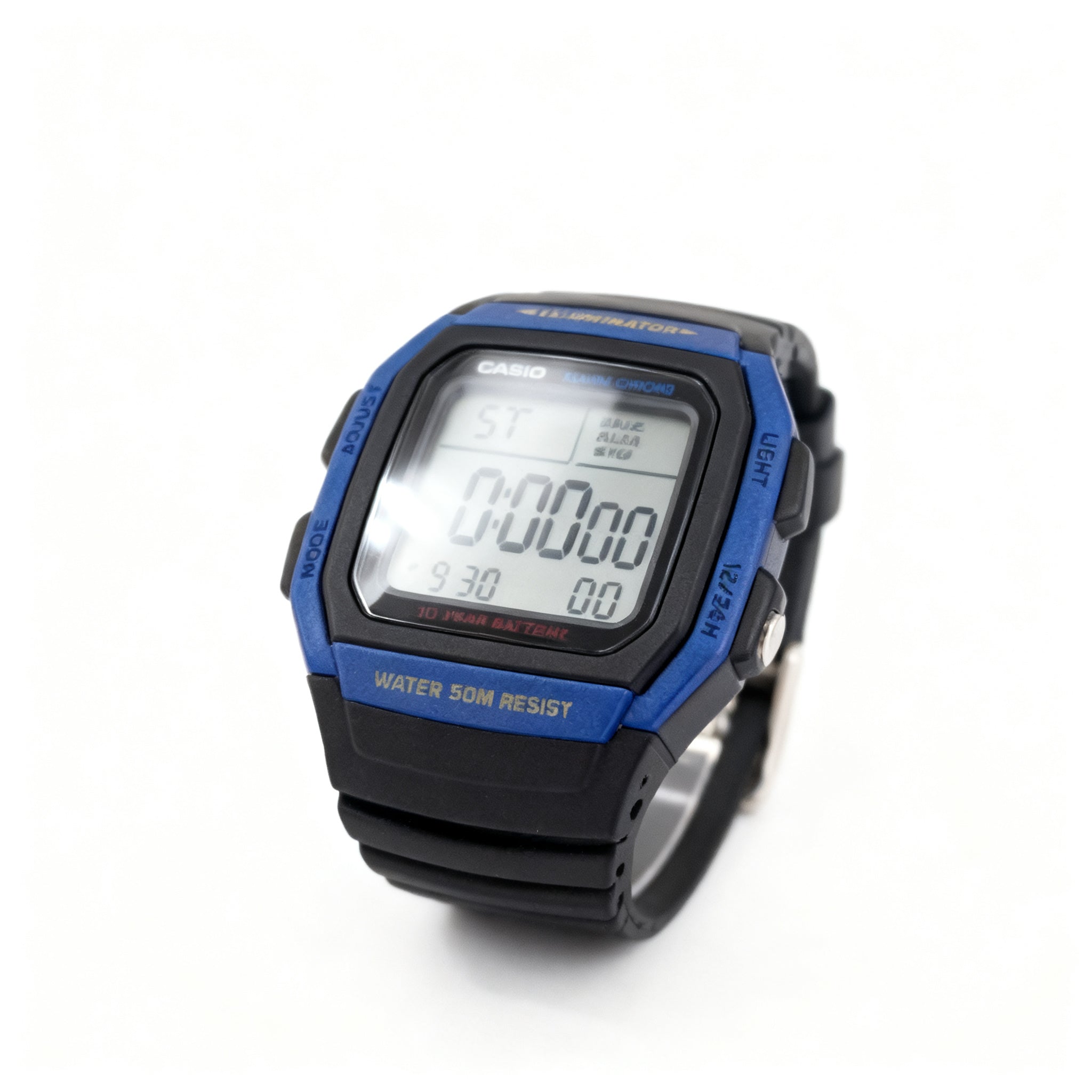 Reloj Casio W-96H-2AV Digital Negro y Azul – Caballero