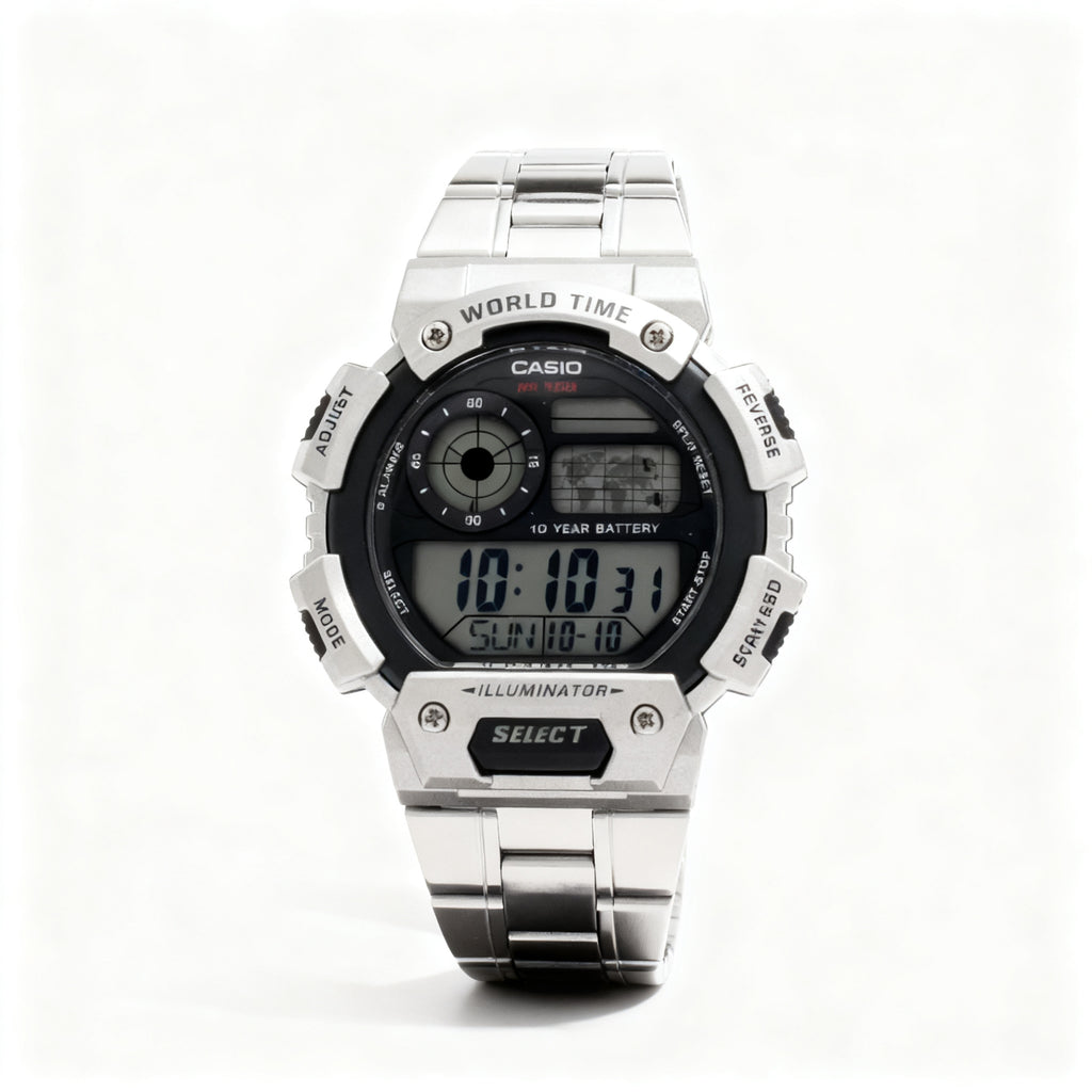 Reloj Casio AE-1400WHD-1AV Digital Acero World Time – Caballero