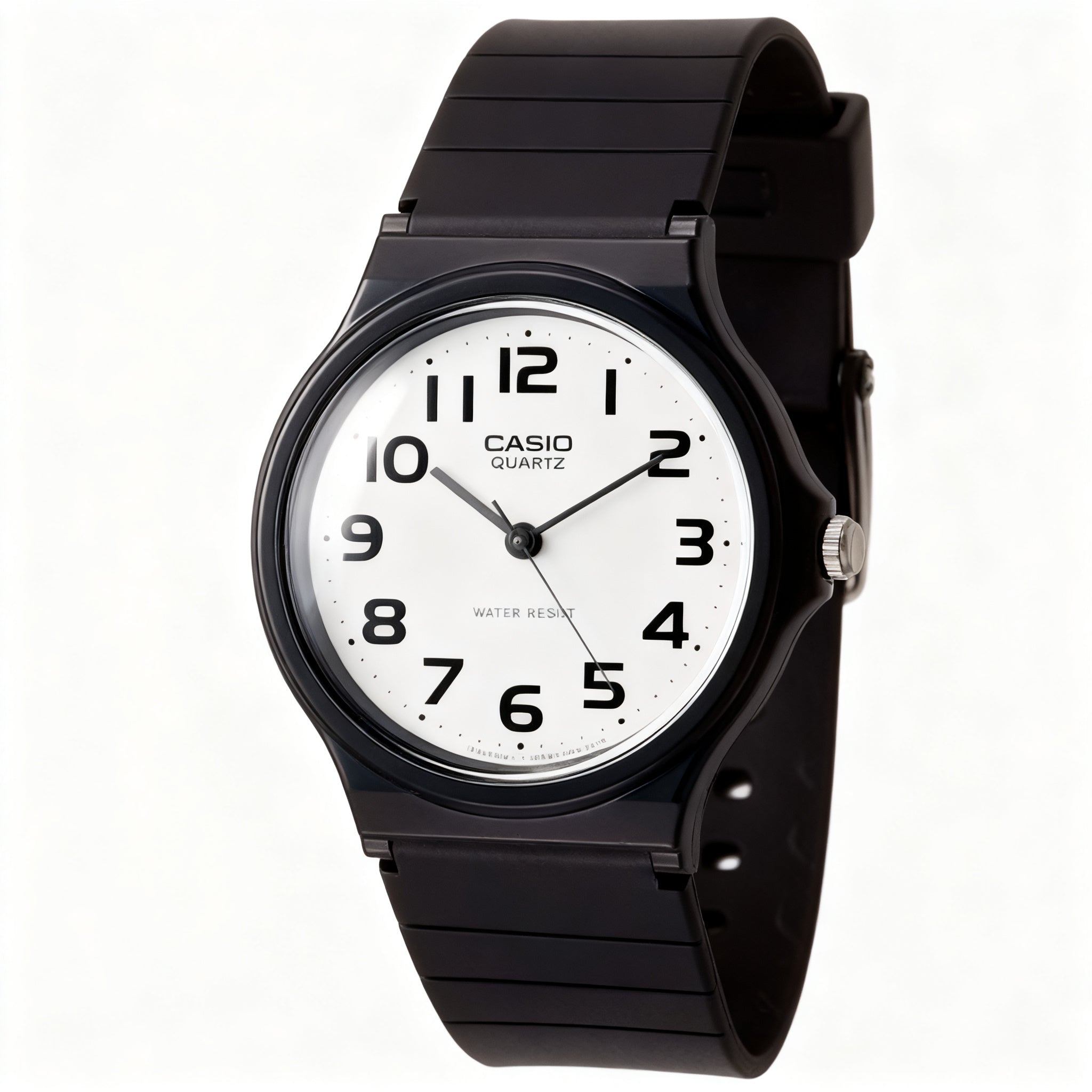 Reloj Casio MQ-24-7B2 Analógico Negro con Esfera Blanca – Caballero