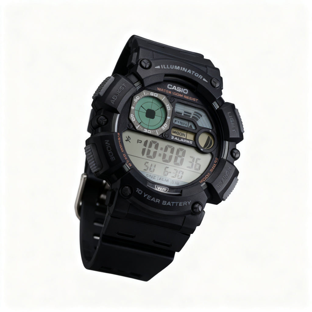 Reloj Casio WS-1500H-1AV Fishing Gear Digital Negro 100M