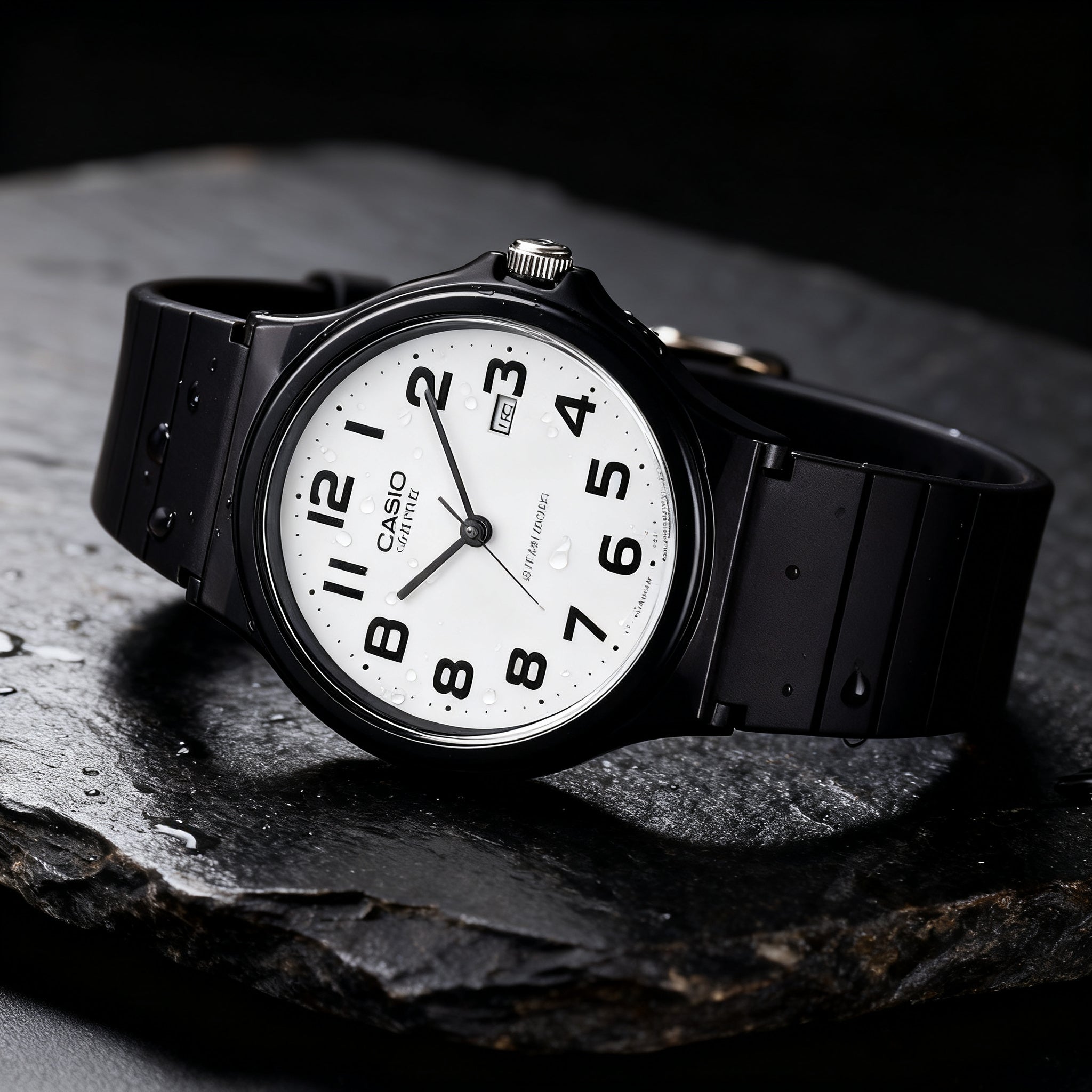 Reloj Casio MQ-24-7B2 Analógico Negro con Esfera Blanca – Caballero
