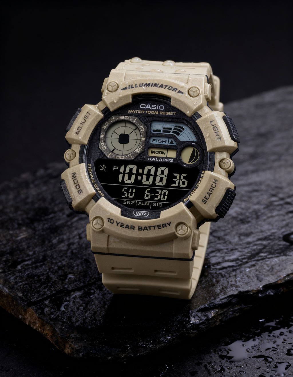 Reloj Casio WS-1500H-5BV Fishing Gear Digital Bei