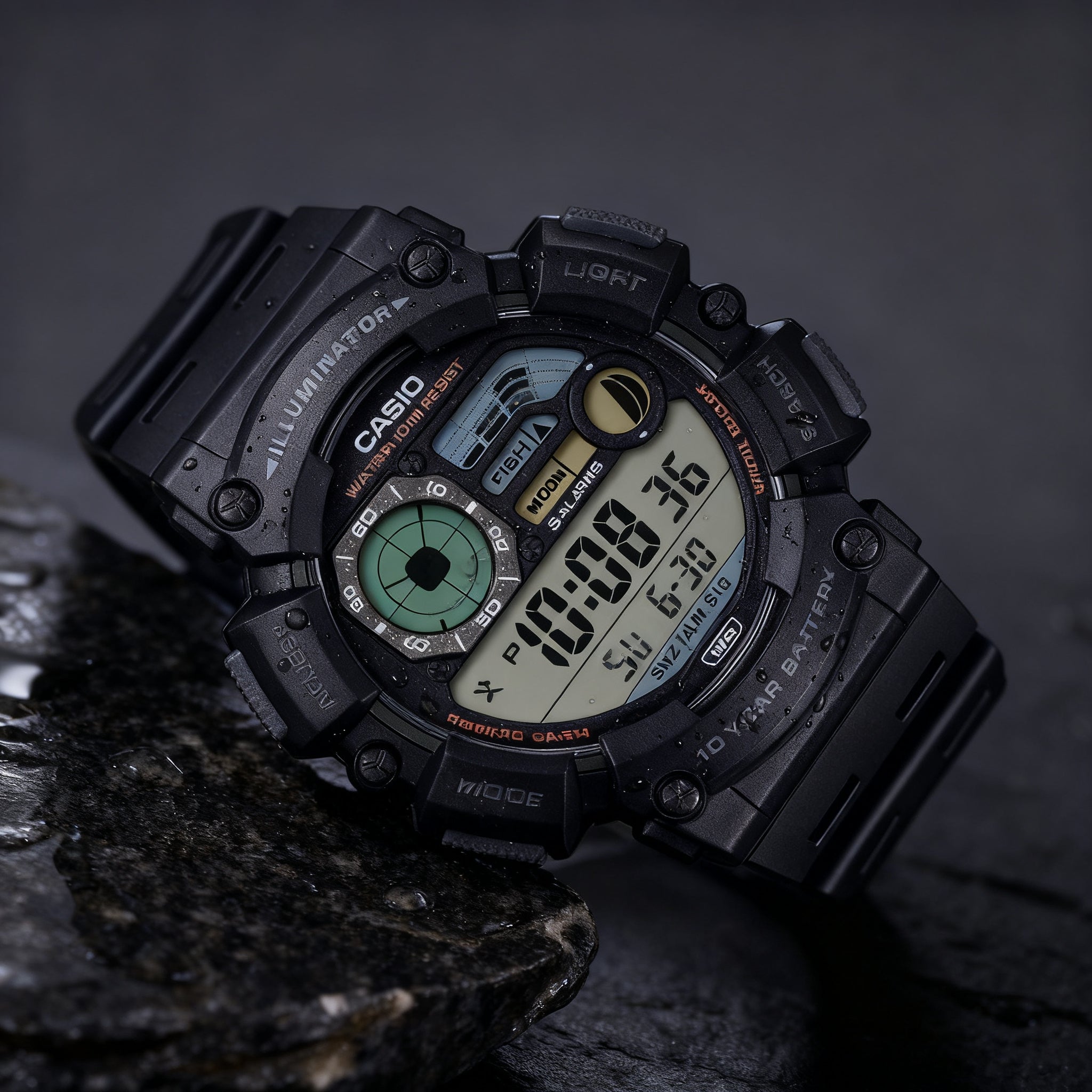 Reloj Casio WS-1500H-1AV Fishing Gear Digital Negro 100M