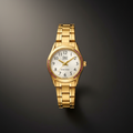 Reloj Q&Q Q979J004Y Dorado para Mujer – Esfera Blanca