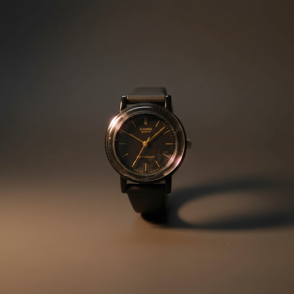 Reloj Casio LQ-139 Módulo 1330 Negro con Detalles Dorados
