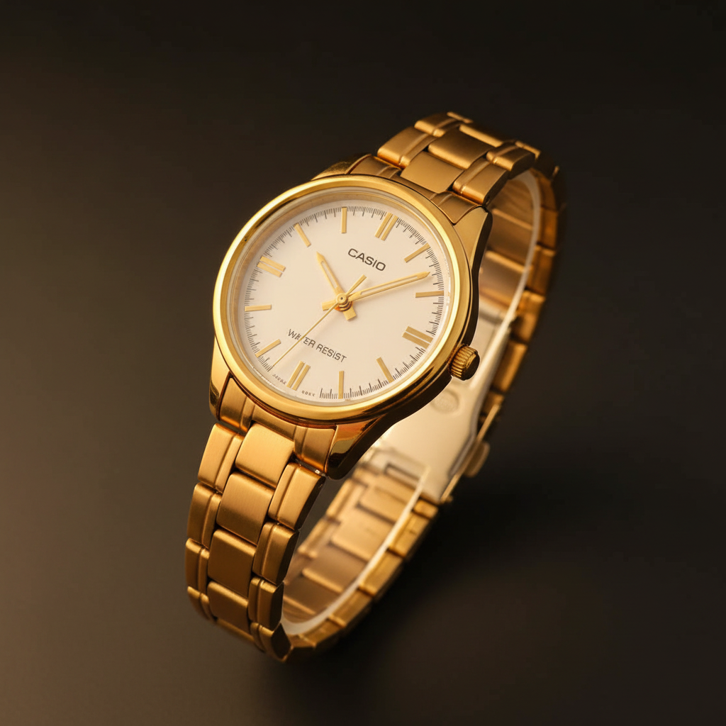 Reloj Casio LTP-V005G-7B Dorado para Mujer – Esfera Blanca