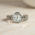 Reloj Q&Q Clásico Plateado con Calendario – Esfera Blanca