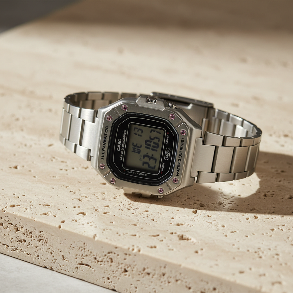 Reloj Casio W-218HD-1AV Digital Plateado – Módulo 3224
