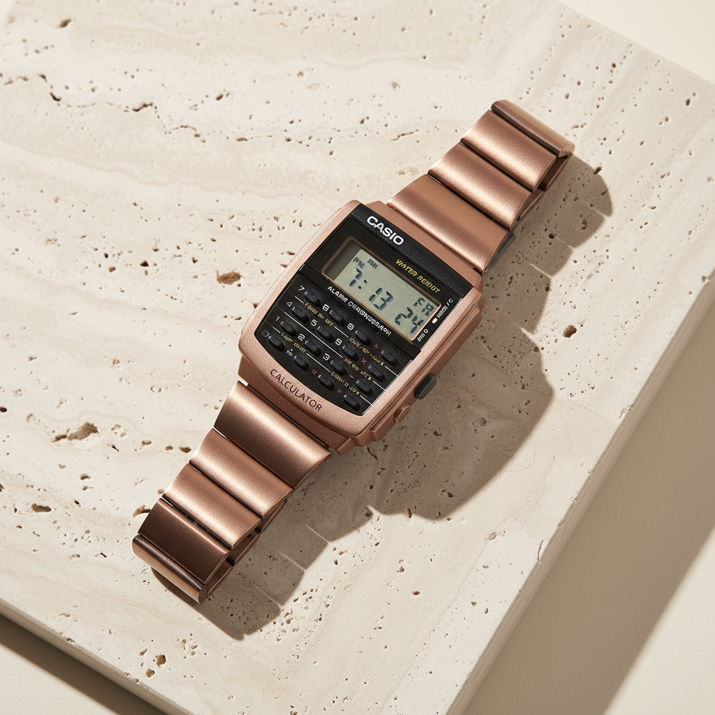 Reloj Casio Calculadora Vintage – Tono Rose Gold