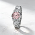 Reloj Casio LTP-V002D-4B Analógico Plateado Esfera Rosada – Dama