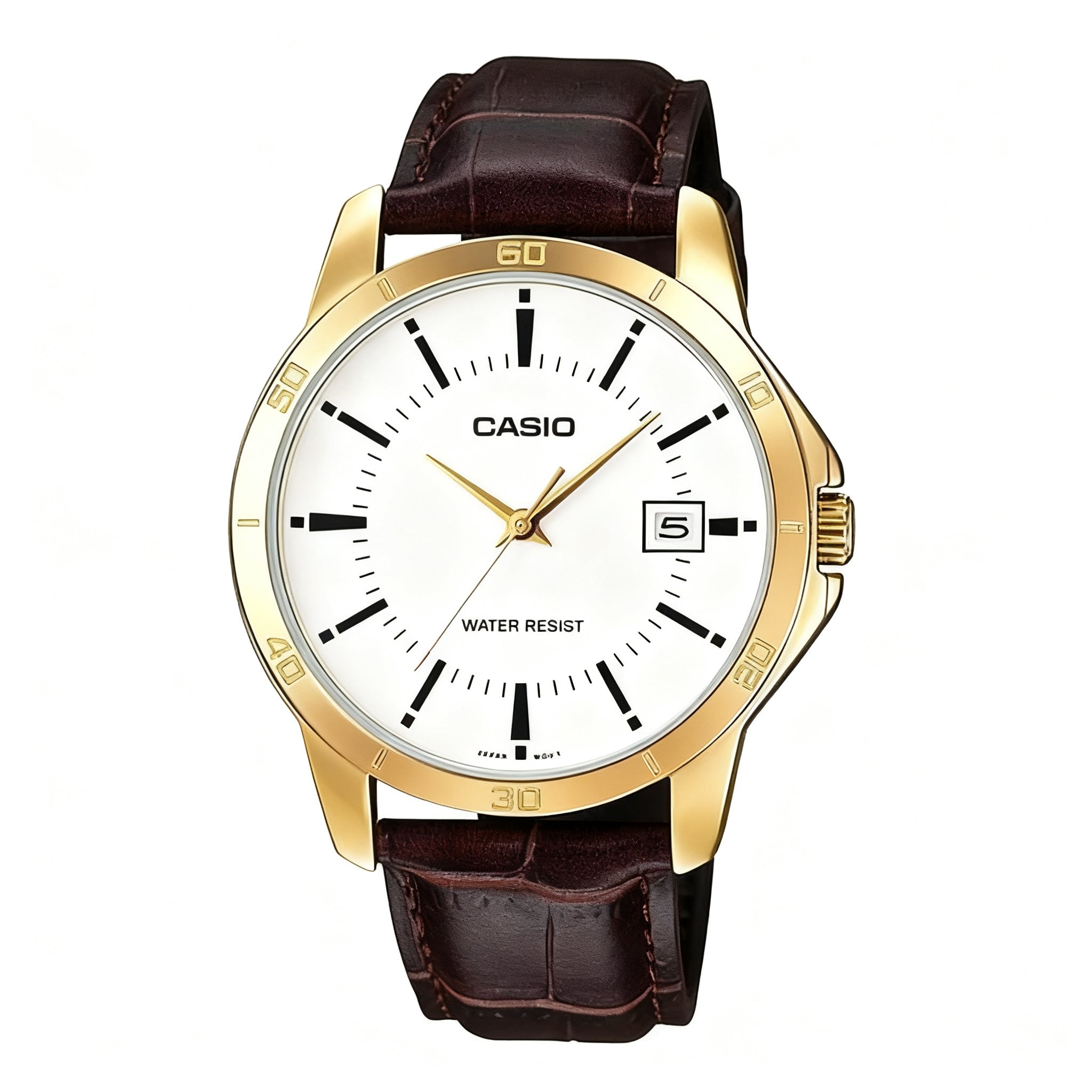 Reloj Casio MTP-V004GL-7A Analógico Dorado con Correa de Cuero – Caballero