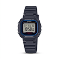 Reloj Casio LA-20WH-1C Digital Negro con Detalles Azules – Dama