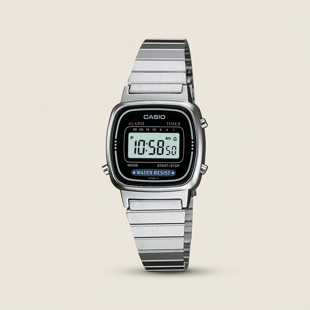 Reloj Casio Vintage LA670WD-1 Digital Plateado – Dama