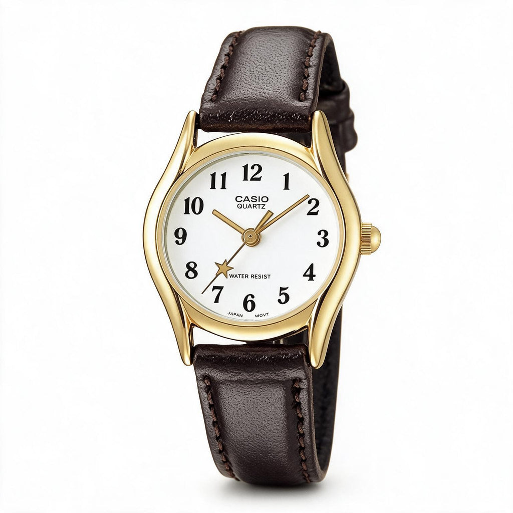 Reloj Casio LTP-1094Q-7B4 Analógico Dorado con Correa de Cuero – Dama
